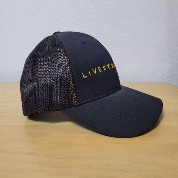 Nike Golf Livestrong Flexfit Fitted Black Mesh Hat Embroidered Flexfit FAST SHIP - Picture 2 of 8